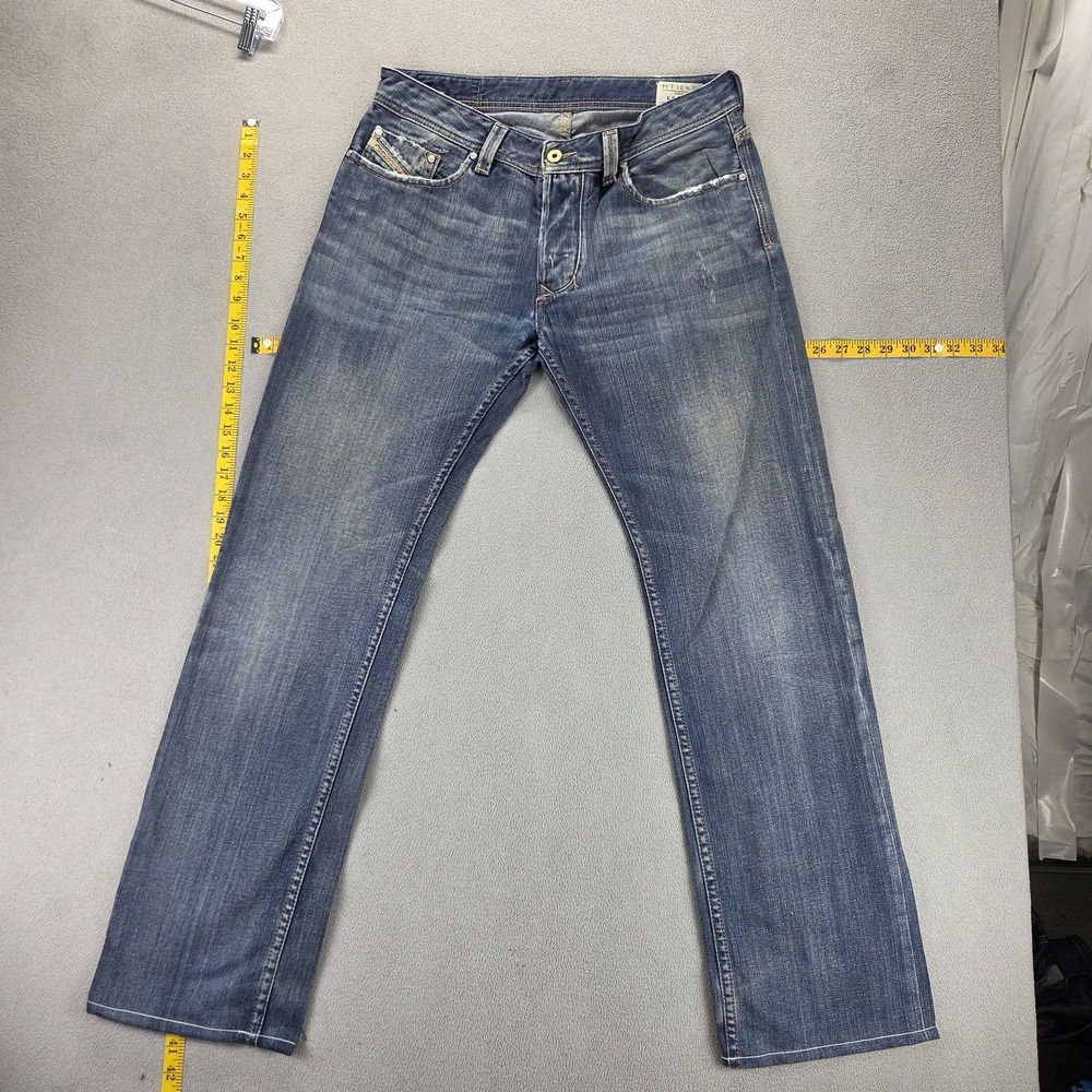 Diesel Jeans Mens 33x34 Blue Larkee Regular Straight Button Fly Denim 008RQ